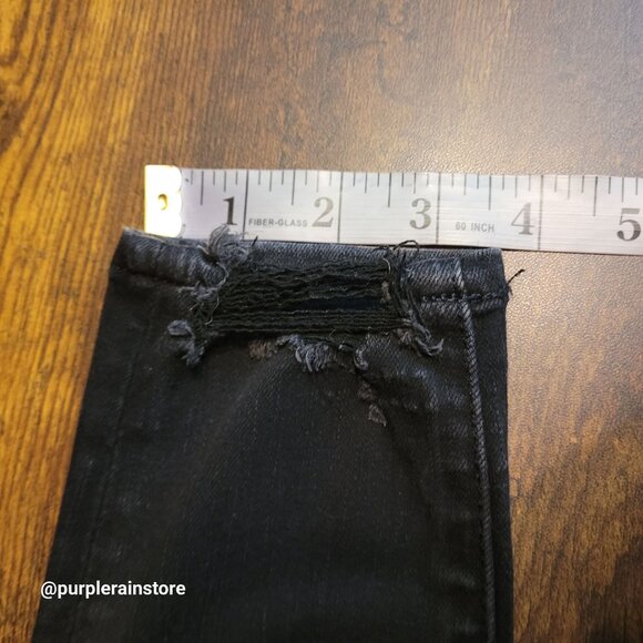 American Eagle Jeans 2 R Dream Jegging Crop Button Fly Black Wash Denim Stretch - Picture 11 of 12